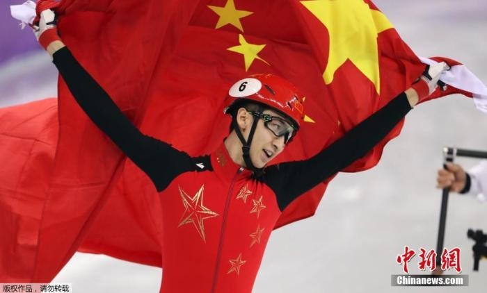 武大靖奪得平昌冬奧會短道速滑男子500米項目金牌。