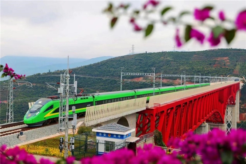 中老鐵路。昆明鐵路局供圖