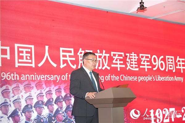 蒙古國(guó)國(guó)防部副部長(zhǎng)瑪格奈致辭。人民網(wǎng)記者 霍文攝J