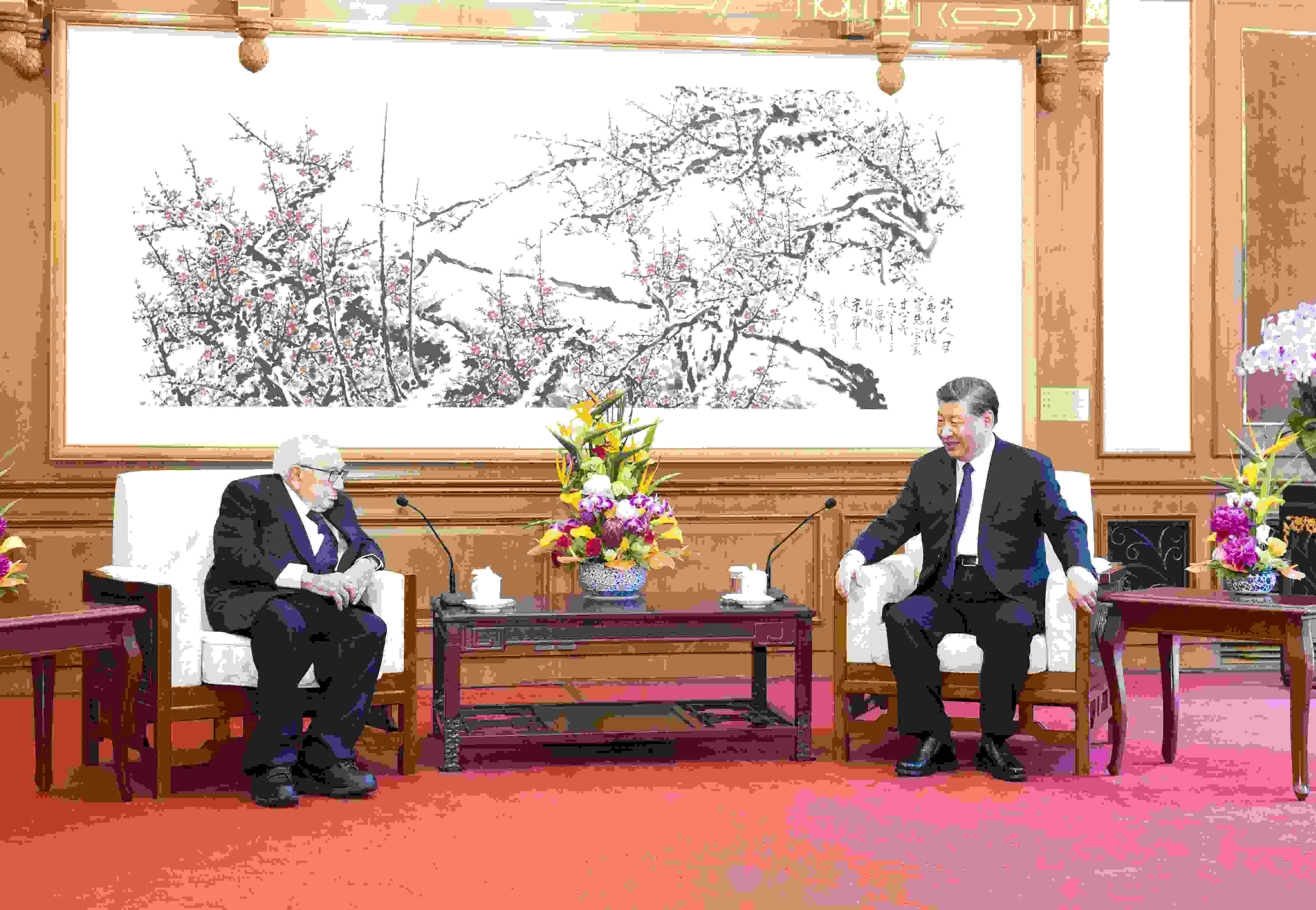 △2023年7月20日，國(guó)家主席習(xí)近平在北京釣魚(yú)臺(tái)國(guó)賓館會(huì)見(jiàn)美國(guó)前國(guó)務(wù)卿基辛格。