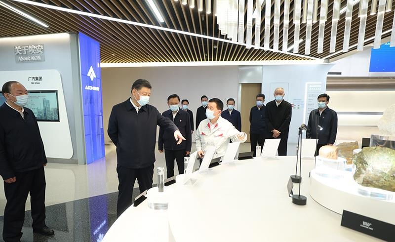 2023年4月12日，習(xí)近平總書記在廣東廣汽埃安新能源汽車股份有限公司考察。