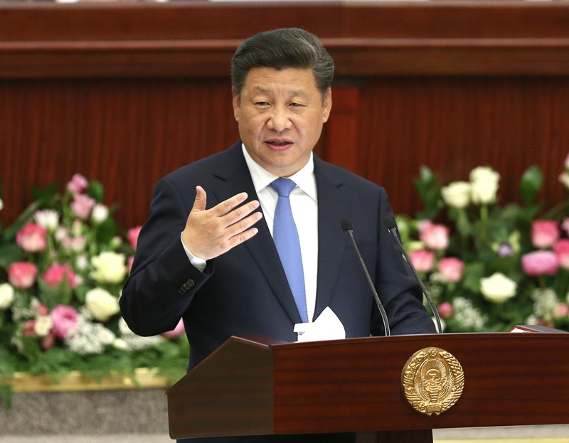 2016年6月22日，國家主席習(xí)近平在塔什干烏茲別克斯坦最高會(huì)議立法院發(fā)表題為《攜手共創(chuàng)絲綢之路新輝煌》的重要演講。
