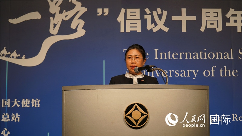 老撾駐日大使安拉萬發(fā)言。人民網(wǎng) 蔣曉辰攝