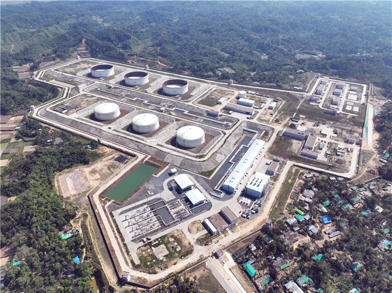 孟加拉國首個海陸一體化超大型石油儲運工程——單點系泊及雙線管道工程。中石油管道局供圖。
