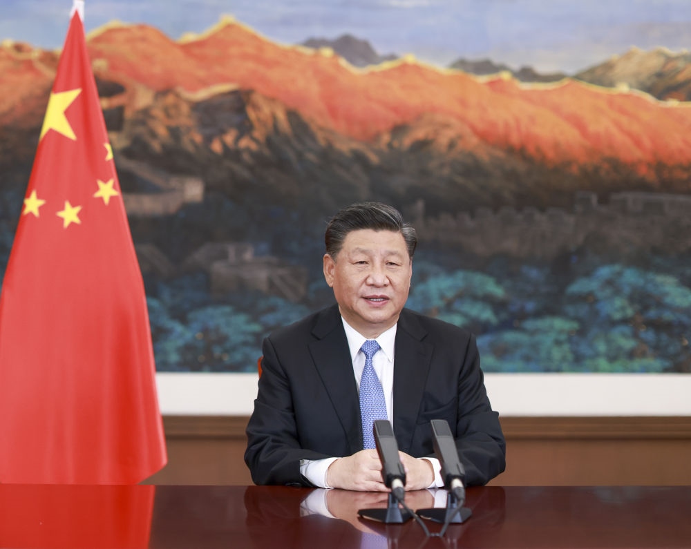 2020年11月27日，習近平在第十七屆中國－東盟博覽會和中國－東盟商務與投資峰會開幕式上致辭。