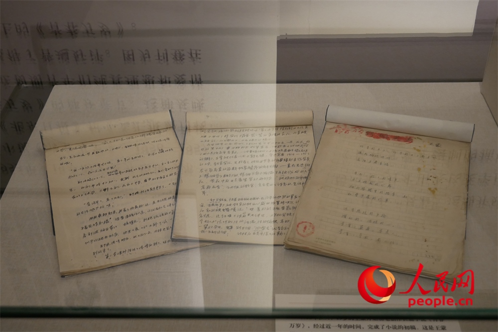 《青春萬歲》手稿。人民網(wǎng)記者 韋衍行攝