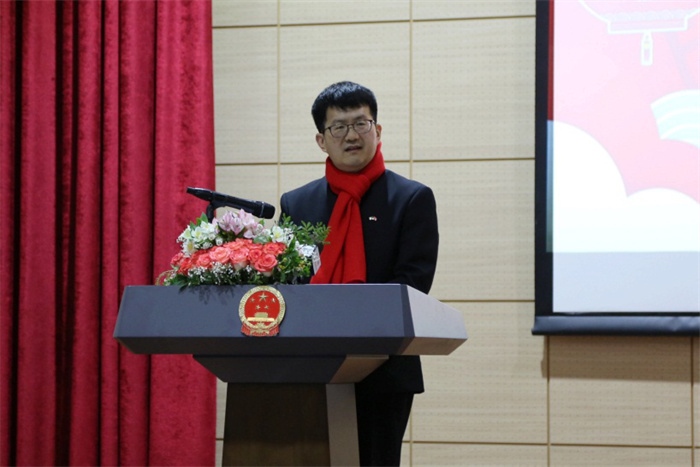 中國駐阿爾及利亞大使李健致辭。中國駐阿爾及利亞大使館供圖