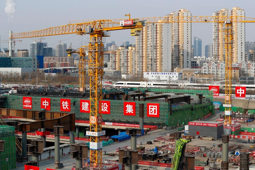 2月2日，北京城市副中心站綜合交通樞紐工程建設(shè)現(xiàn)場(chǎng)。新華社記者 李木子 攝