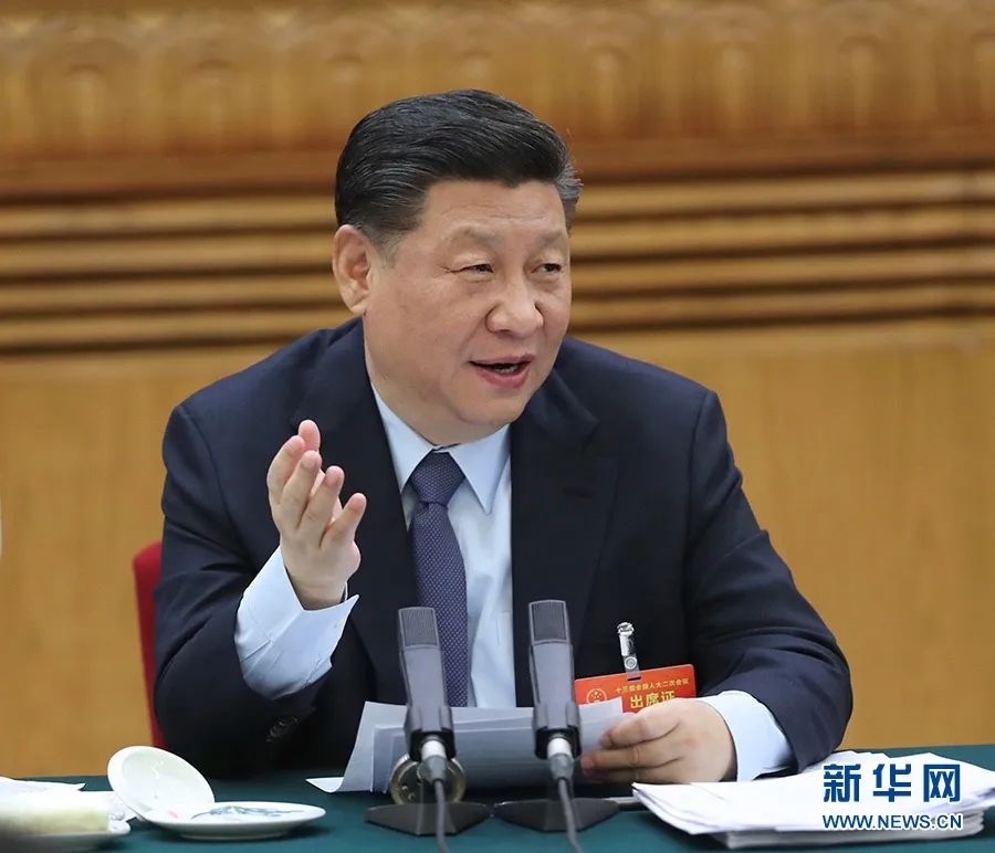 2019年3月7日，習(xí)近平參加十三屆全國人大二次會議甘肅代表團(tuán)的審議。新華社記者 鞠鵬 攝