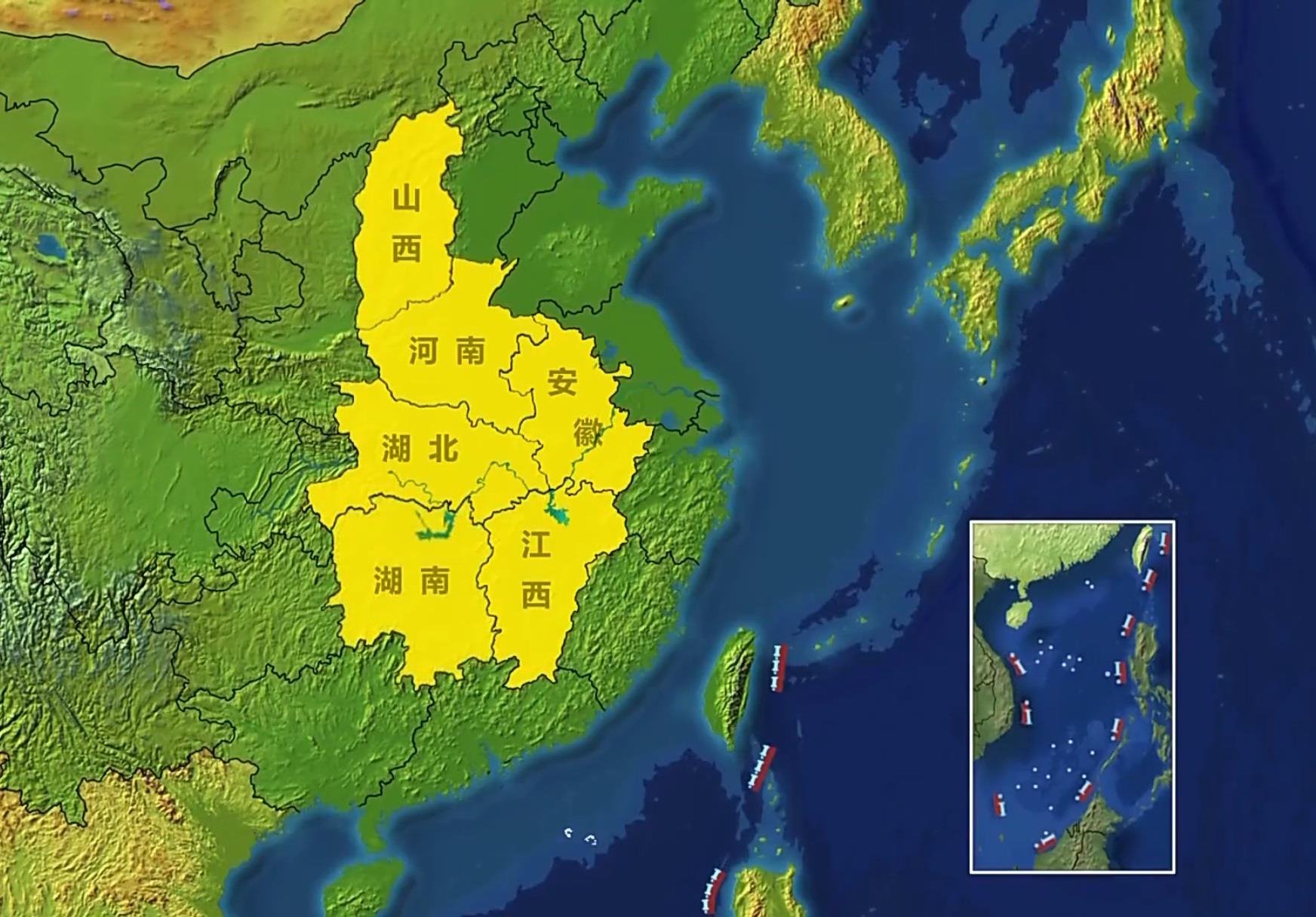 △中部地區(qū)包括晉皖贛豫鄂湘6省。