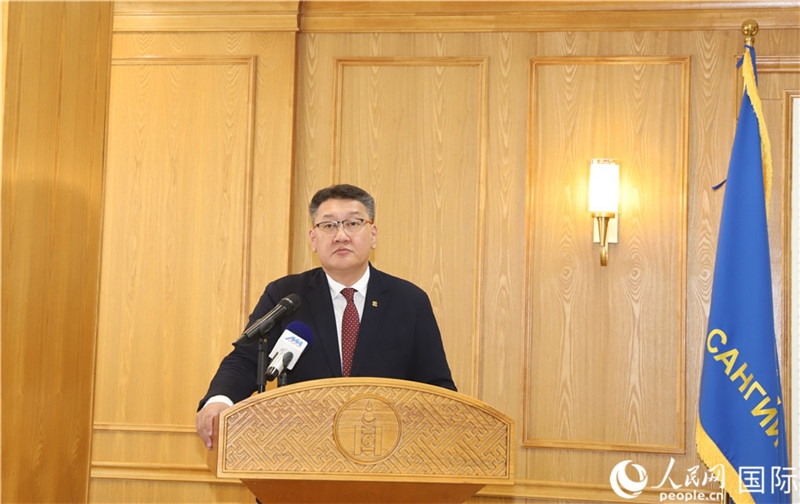 扎布赫楞部長(zhǎng)致辭。人民網(wǎng)記者 霍文攝