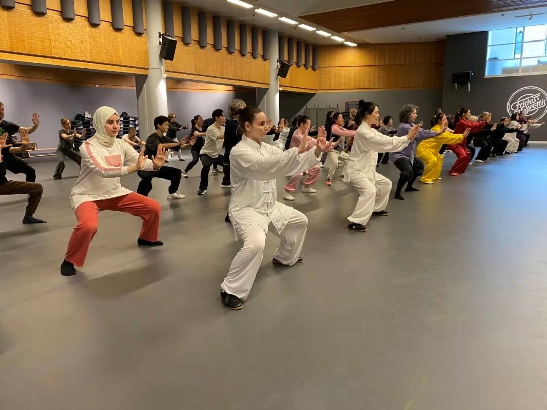 培訓(xùn)班學(xué)員學(xué)習(xí)太極拳。斯德哥爾摩中國文化中心供圖