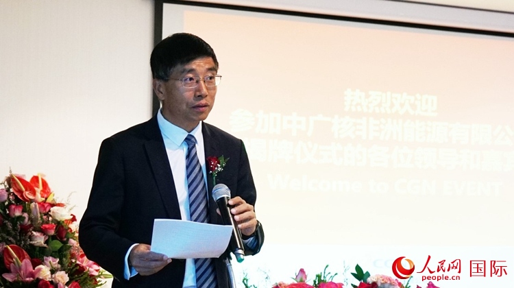 國家電網公司非洲辦事處主任汪文安致辭。人民網 劉暢攝
