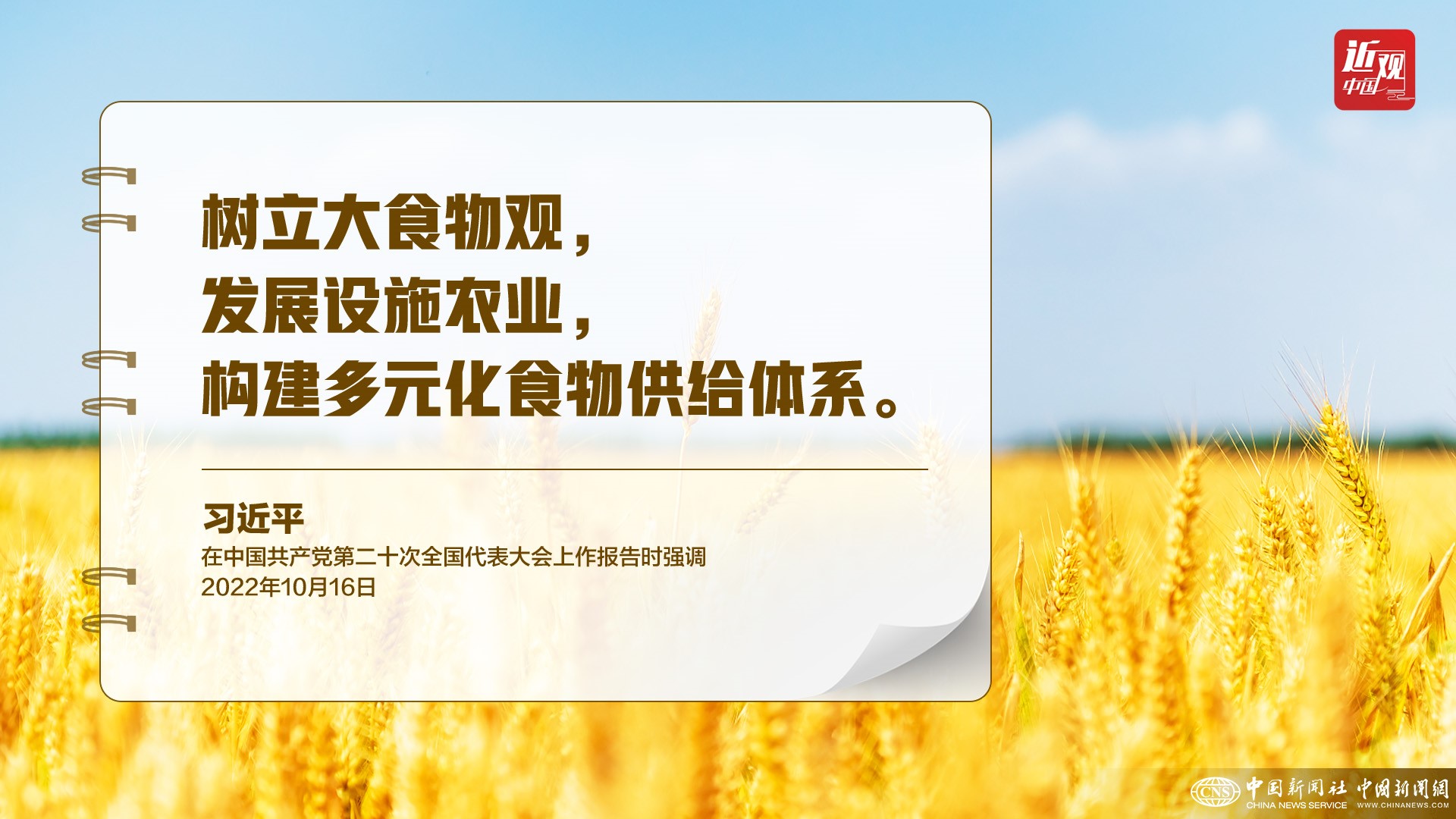 習(xí)近平：樹立大食物觀，構(gòu)建多元化食物供給體系