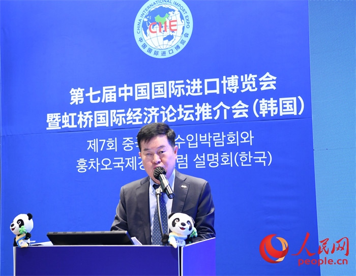 韓國貿(mào)易協(xié)會專務(wù)理事金高鉉發(fā)言。 人民網(wǎng) 程安康攝
