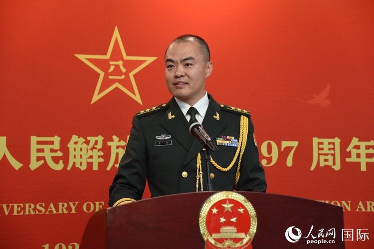 中國駐瑞典大使館副武官李珂致辭。人民網(wǎng)記者 殷淼攝