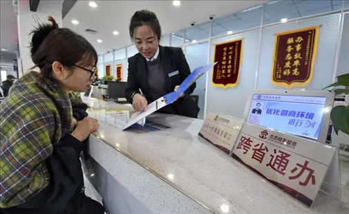 2024年3月25日，北京大興區(qū)，工作人員為群眾辦理跨省政務(wù)事宜。