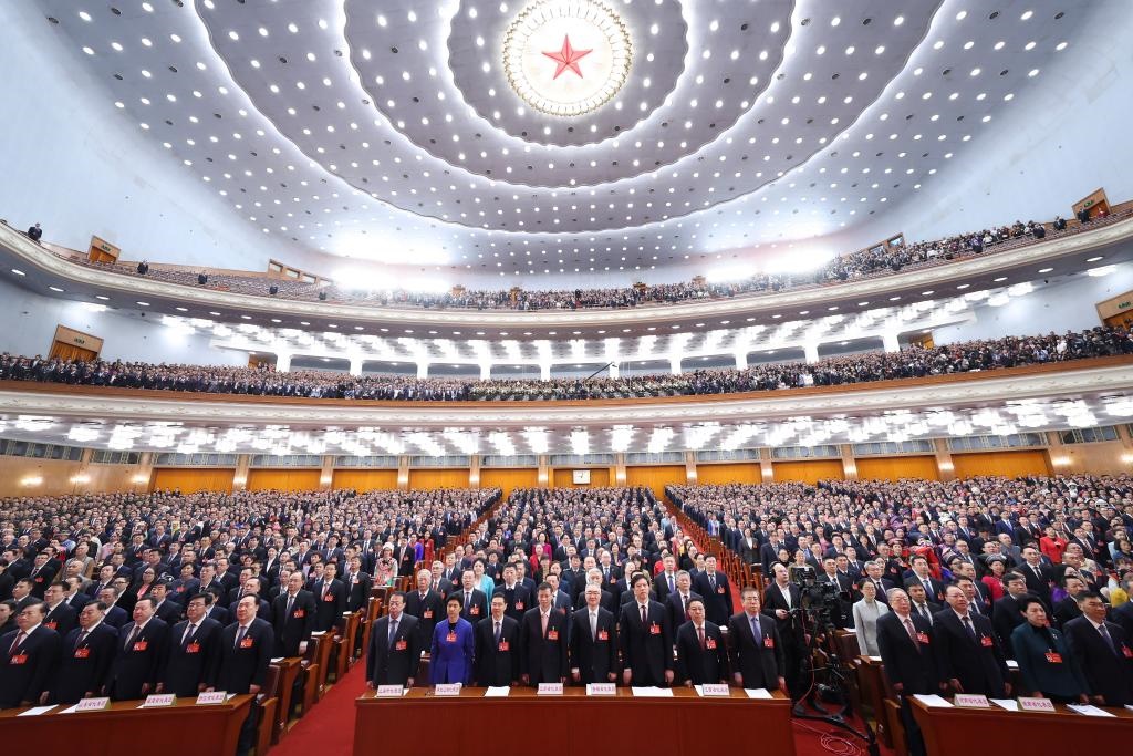 2024年3月5日，第十四屆全國人民代表大會(huì)第二次會(huì)議在北京人民大會(huì)堂開幕。新華社記者 黃敬文 攝