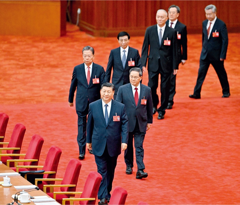 中國共產(chǎn)黨第二十屆中央委員會第三次全體會議，于2024年7月15日至18日在北京舉行。這是習近平、李強、趙樂際、王滬寧、蔡奇、丁薛祥、李希等步入會場。 新華社記者 岳月偉/攝