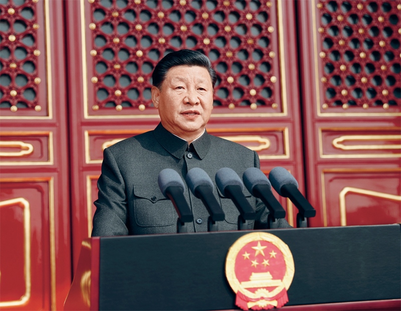 2019年10月1日，慶祝中華人民共和國成立70周年大會在北京天安門廣場隆重舉行。中共中央總書記、國家主席、中央軍委主席習(xí)近平發(fā)表重要講話。 新華社記者 鞠鵬/攝