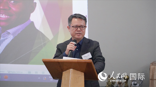 中國(guó)駐南非使館經(jīng)商處參贊邱忠義發(fā)言。 人民網(wǎng) 張茜攝