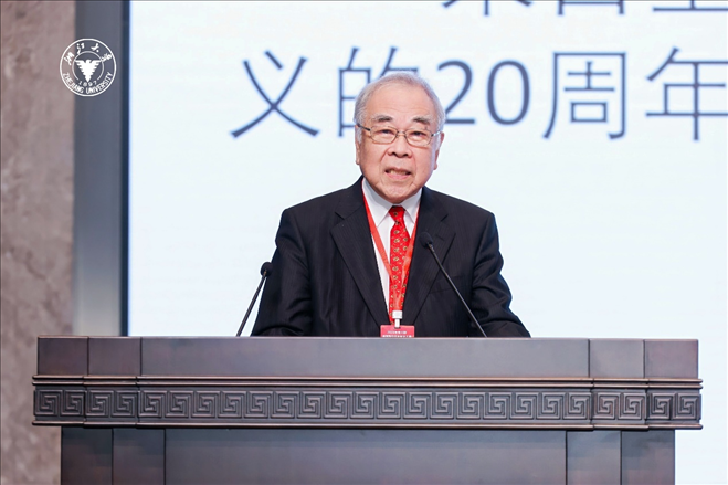 日本科學(xué)協(xié)會(huì)會(huì)長高橋正征致辭。浙江大學(xué)供圖