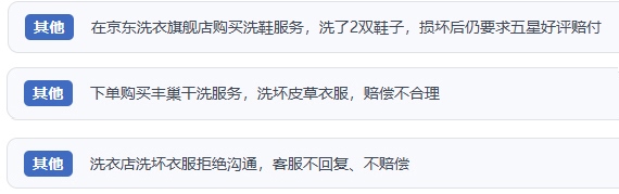 網(wǎng)友涉及互聯(lián)網(wǎng)洗滌服務(wù)的相關(guān)投訴問(wèn)題。（“人民投訴”用戶投訴截圖）