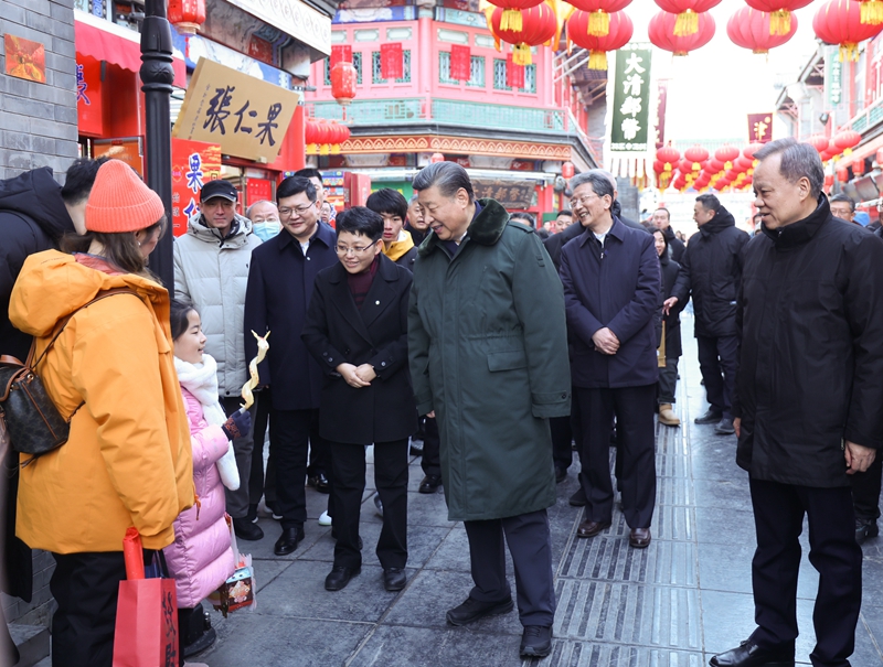 2024年2月1日，習(xí)近平總書記在天津古文化街考察。