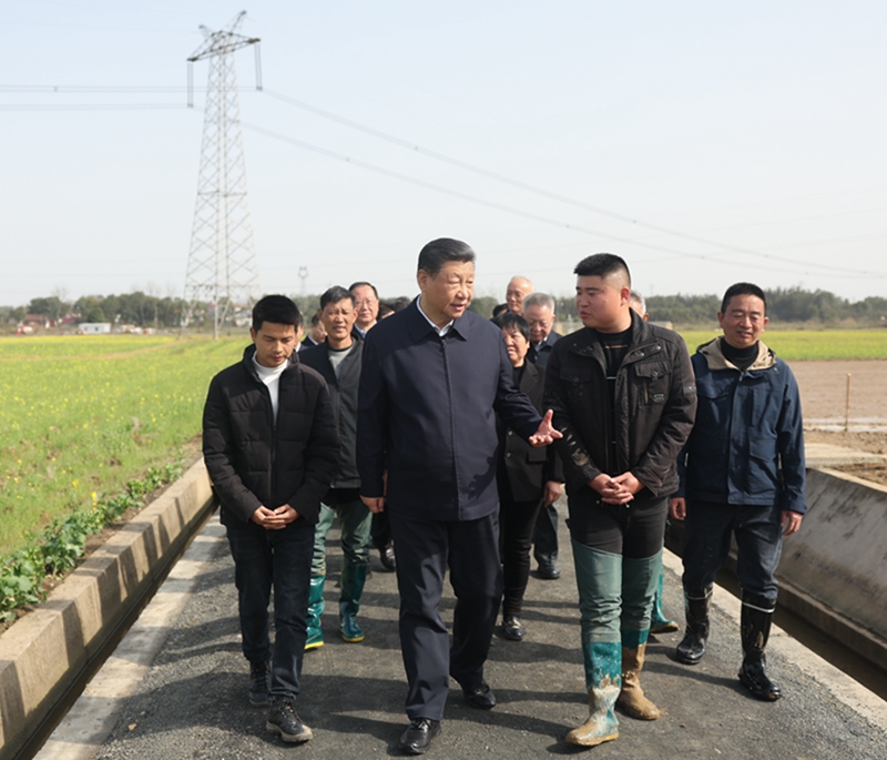 2024年3月19日，習(xí)近平總書記在湖南常德港中坪村考察。