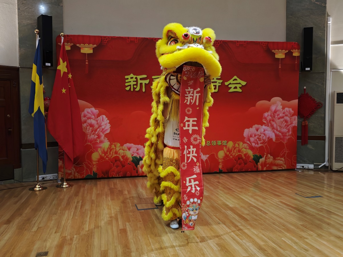 開場(chǎng)舞獅表演。中國駐哥德堡總領(lǐng)館供圖