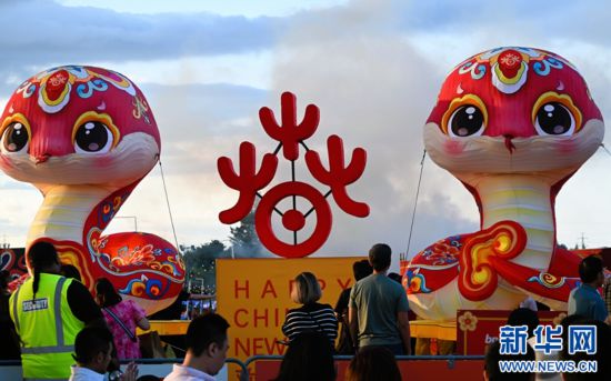 圖為游客在2025年奧克蘭元宵燈節(jié)游覽。（圖片由奧克蘭中國文化中心提供）