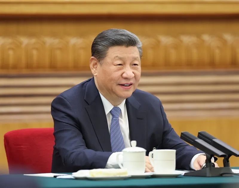 2024年3月5日，習(xí)近平參加他所在的十四屆全國人大二次會議江蘇代表團審議。新華社記者 鞠鵬 攝