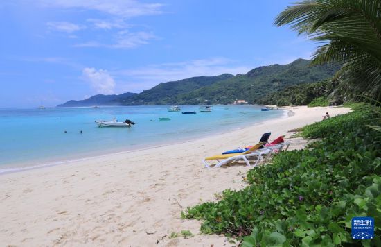 3月19日，游客在塞舌爾馬埃島海邊休閑。新華社記者 董江輝 攝
