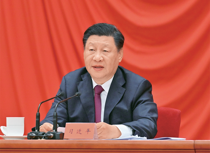 2022年5月10日，慶祝中國共產(chǎn)主義青年團成立100周年大會在北京人民大會堂隆重舉行。中共中央總書記、國家主席、中央軍委主席習(xí)近平在大會上發(fā)表重要講話。 新華社記者 岳月偉/攝
