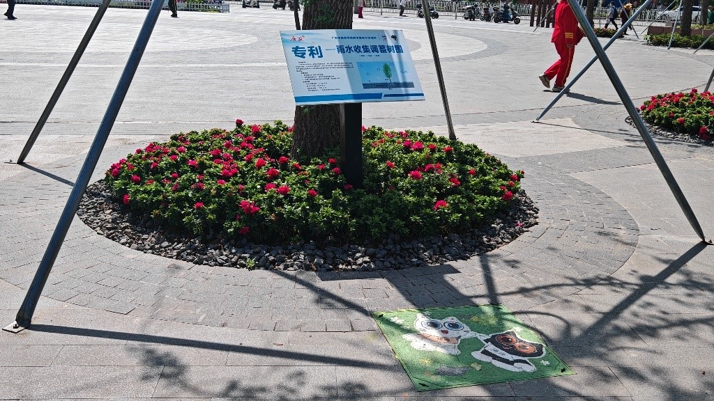 廣安“雨水收集調(diào)蓄樹(shù)池”，已在市內(nèi)公園落地運(yùn)用。受訪者供圖