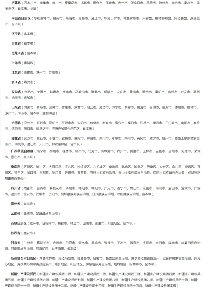 截至5月8日已開通醫(yī)保個(gè)賬跨省共濟(jì)的統(tǒng)籌區(qū)。（國(guó)家醫(yī)保局官網(wǎng)截圖）
